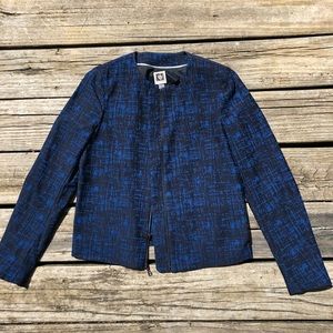 Ann Klein Black and Cobalt Blue Blazer Size 4 NWOT